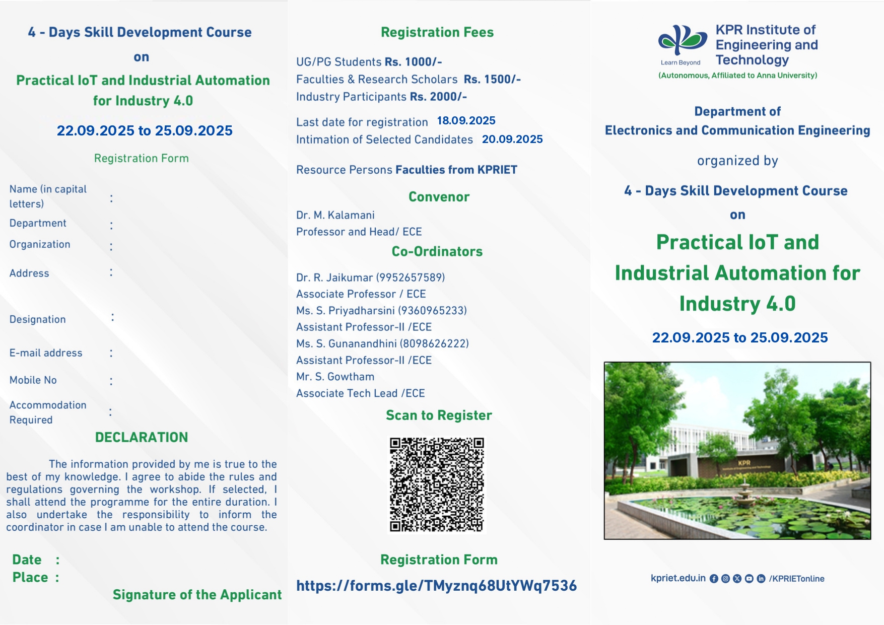 4-day Skill Development Course on Practical IoT and Industrial Automation for Industry 4.0 2025